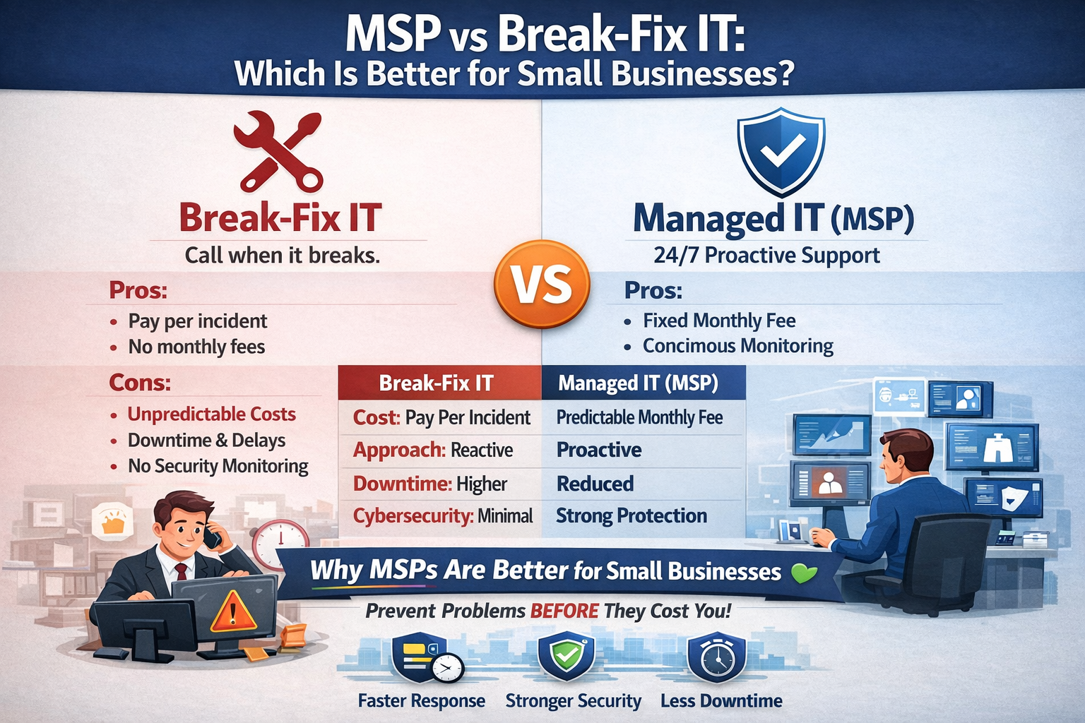 MSP vs Break-Fix IT: Which Is Better for Small Businesses?